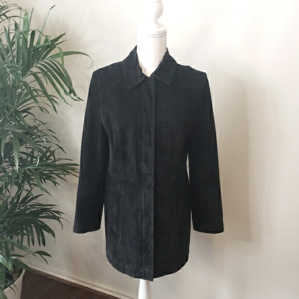 Mid-Length Black Suede Jacket